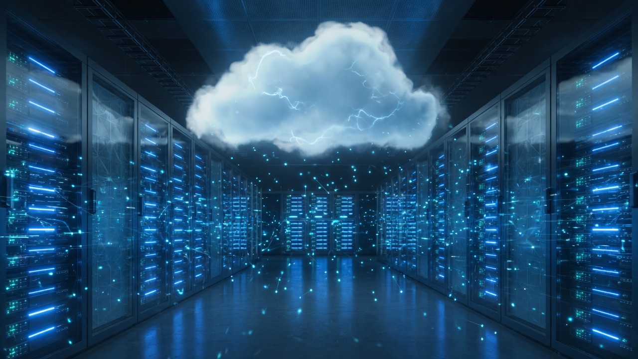 LightningArrows cloud servers — data center editorial
